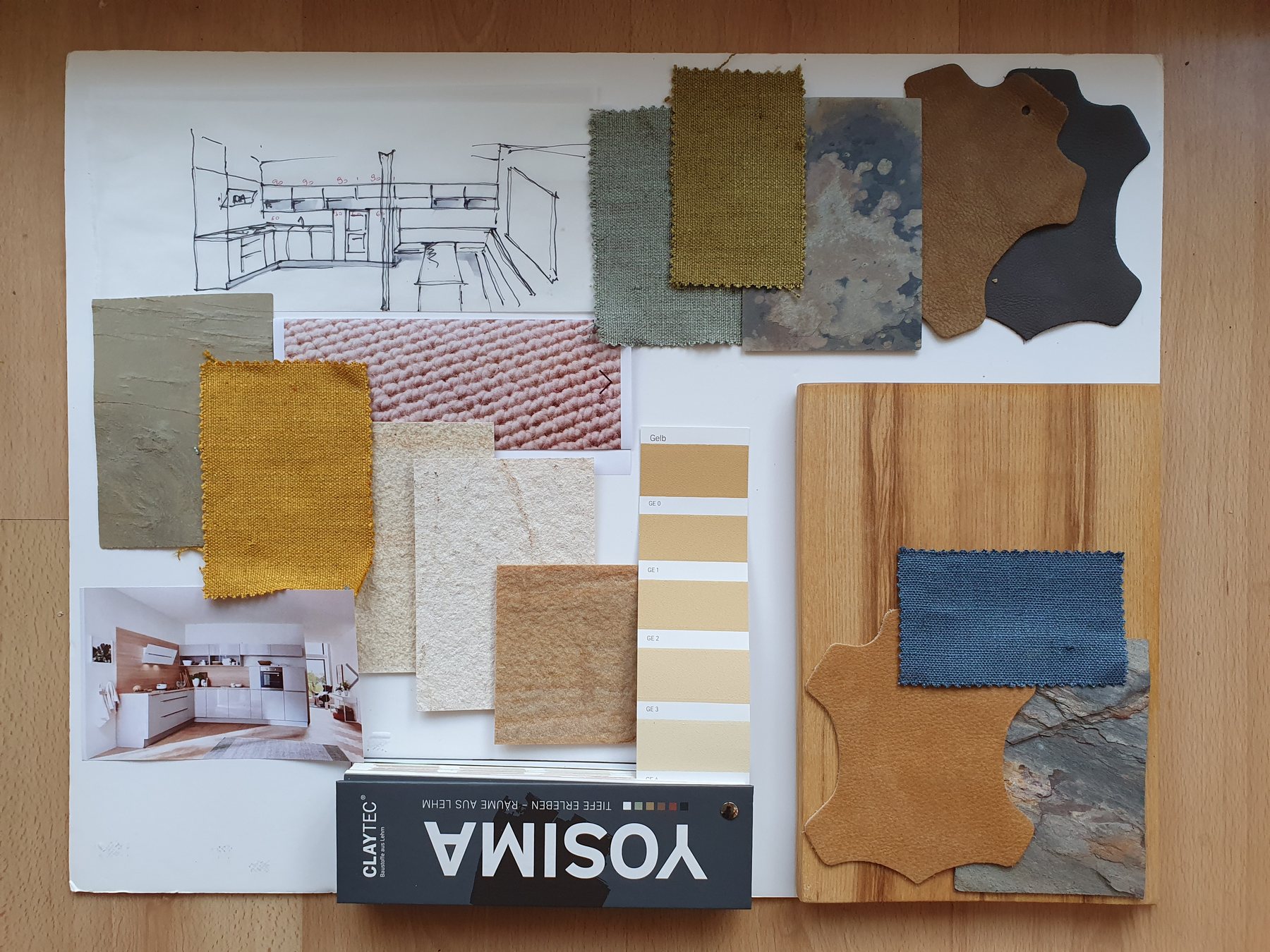 Moodboard für die Küche eines Neubau-Reihenmittelhauses in Waldbronn